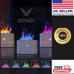 250ml USB Air Humidifier Essential Oil Aroma Diffuser 3D Flame Mist Home Decor